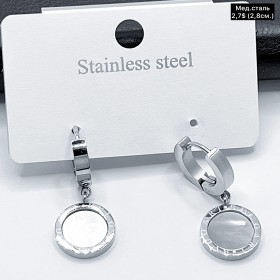 Сережки мед.сталь 10652 ( 2.8 см.)